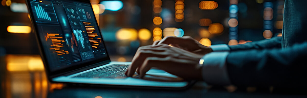 Researcher with data visualization