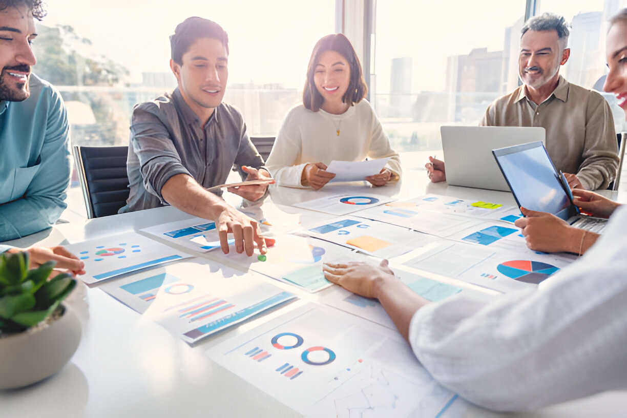 Diverse professionals in an office